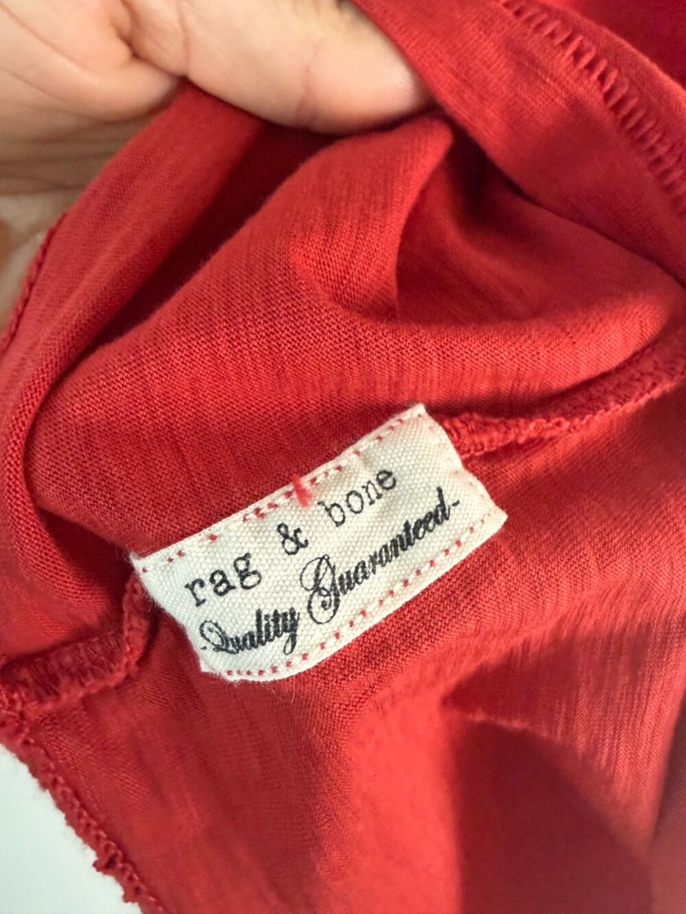 Rag & Bone The Slub Pima Cotton T-Shirt Ruby Red Size XS Casual Basic Capsule - Picture 10 of 13